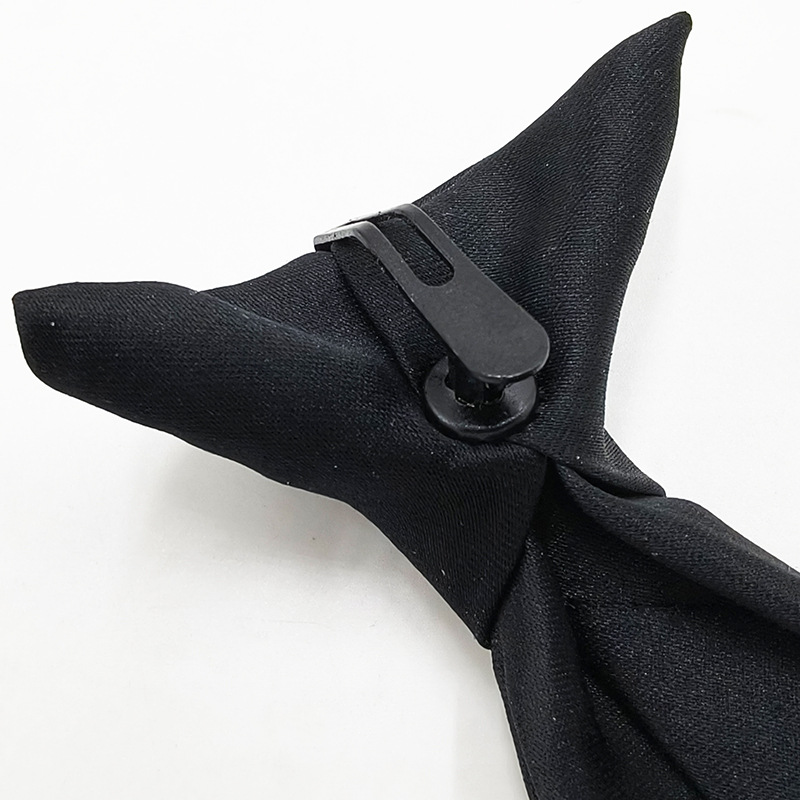 Botón negro de color sólido al contado del fabricante, sin nudos, traje formal transfronterizo europeo y americano, corbata de hombre, hebilla de avión