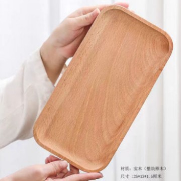 Plato de madera sólida, bandeja de madera, plato de madera fresca, plato de madera, plato de pastel casero, plato de té