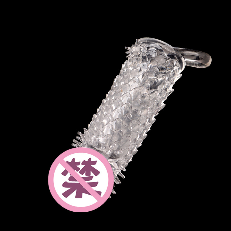 Dragon Scale Textured Penis Sleeve, TPE Wolf Tooth Design, Reusable Adult Toy for Men — detail image 4