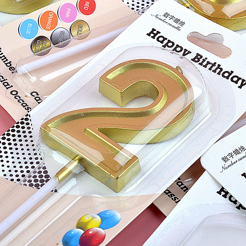 Oro ranura digital vela pastel de cumpleaños postre decoración deseo cumpleaños propuesta confesión combinación número 0 ~ 9