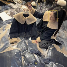 25112255 Rich 内里夹棉 羊羔毛大翻领牛仔外套