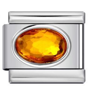 椭圆彩石意大利模块手链生辰石不锈钢DIY简约百搭手环配件|undefined