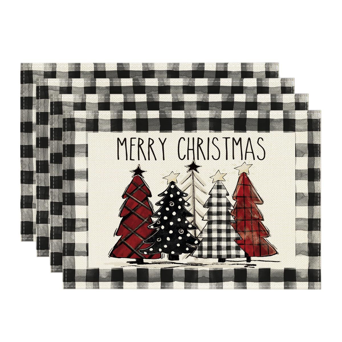 Navidad mantel Mesa corredor Lino árbol de Navidad impreso Toalla de mesa estera lavable antideslizante aislamiento térmico decoración de vacaciones