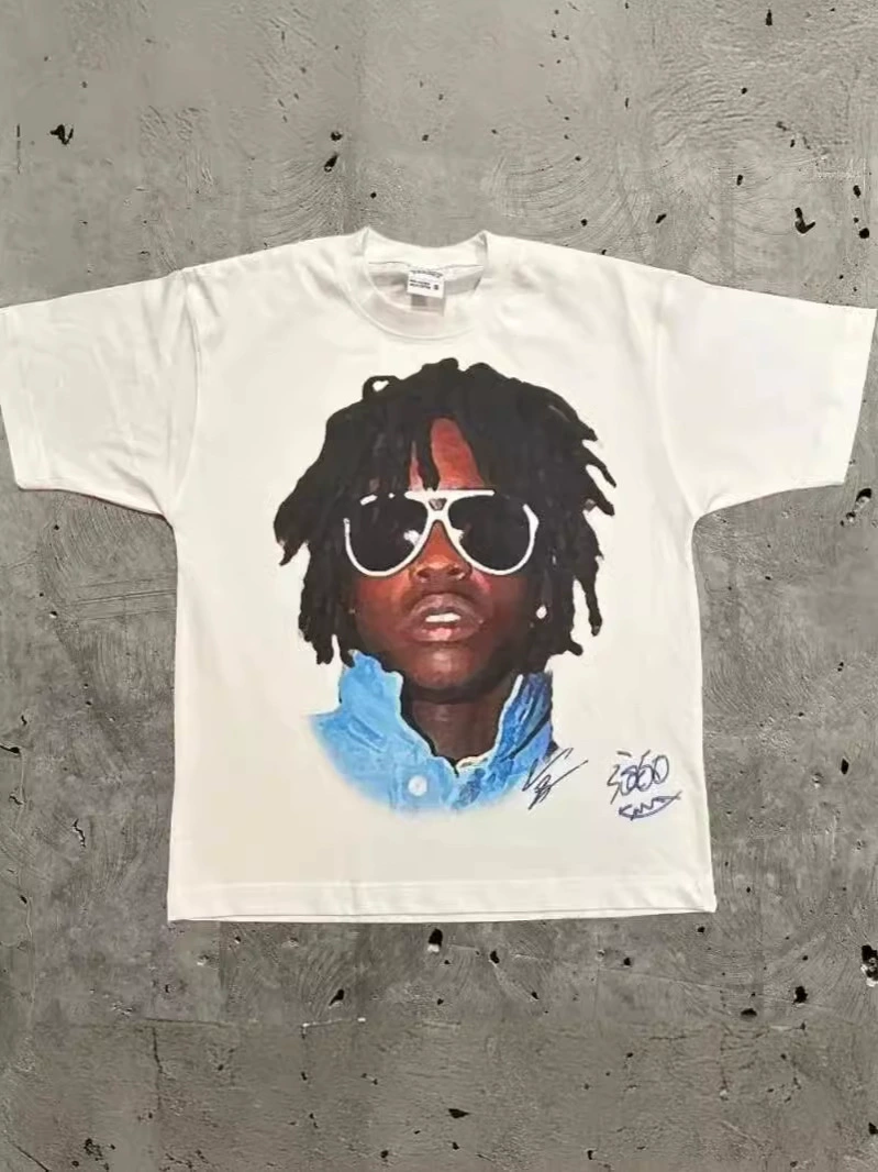 Retro trend short sleeve T-shirt hip-hop style for leisure, Gothic, oversize
