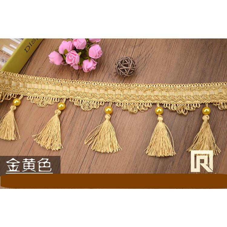 窗帘眉头花边客厅饰品配件辅料花边吊穗加长流苏毛球两侧装饰珍珠