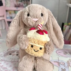 25新型の現物はケーキのボニーのウサギのおもちゃのケーキのウサギのぬいぐるみの愛のウサギの萌えの面白いぬいぐるみのぬいぐるみを抱いています。