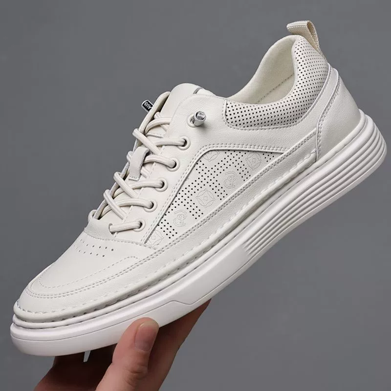 Мужские туфли из коровьей кожи, новые универсальные модные белые туфли в корейском стиле, молодежные повседневные мужские кроссовки на одной ноге