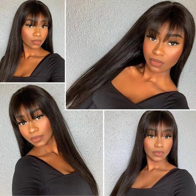 European and American New Hot-Selling Long Straight Hair Wig Women's Chemical Fiber Headgear Fashionable Full Bangs Long Hair Chemical Fiber Full Headgear Ready for Sale European and American New Hot-Selling Long Straight Hair Wig Women's Chemical Fiber Headgear Fashionable Full Bangs Long Hair Chemical Fiber Full Headgear Ready for Sale