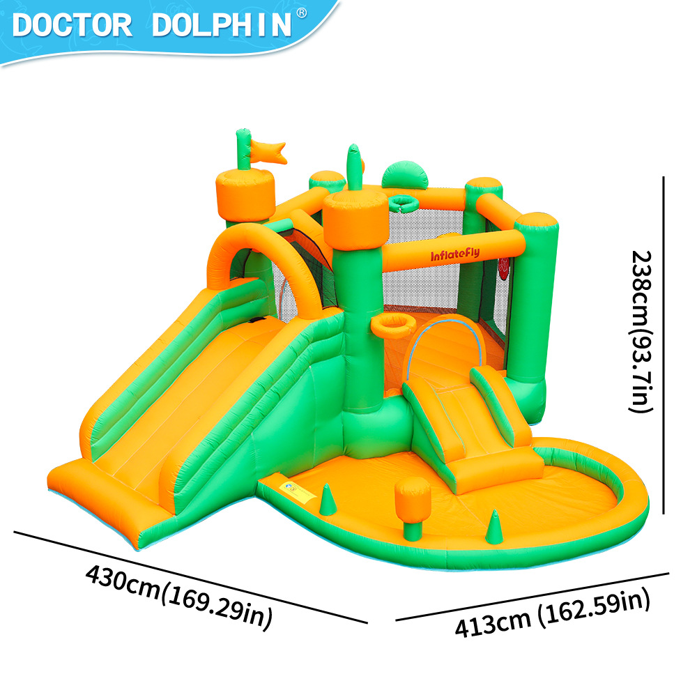 Dr. Dolphin pequeño castillo inflable parque de atracciones infantil interior inflable trampolín juguete fiesta fiesta castillo inflable