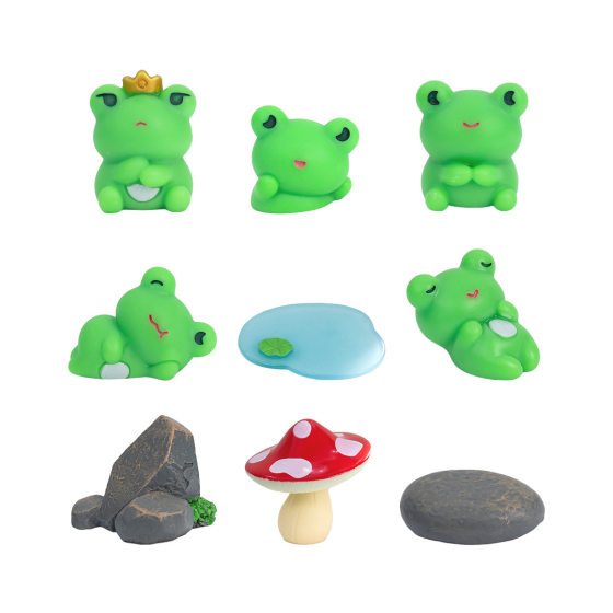 Micro landscape creative crown cute little frog diy ecological bottle pond landscaping decoration accessories mini small ornaments