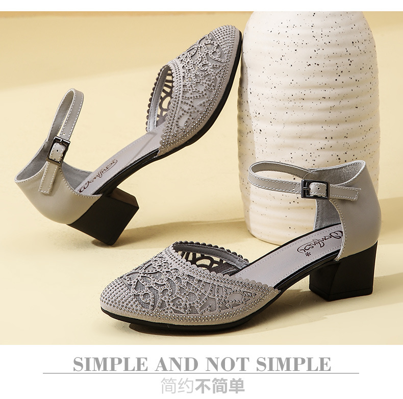C4752 1220K GIÀY DÉP SANDAL NỮ RUITDT LƯỚI MỎNG GÓT VUÔNG MÙA HÈ TRUNG NIÊN THOÁNG KHÍ QUAI HẬU GIÀY DÉP NỮ DA BÒ G04 SẢN PHẨM MỚI