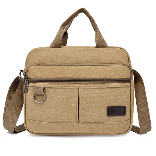 Large Capacity Canvas Single Shoulder Bag Casual Crossbody Bag Business Money Bag Men Fashion Handbag