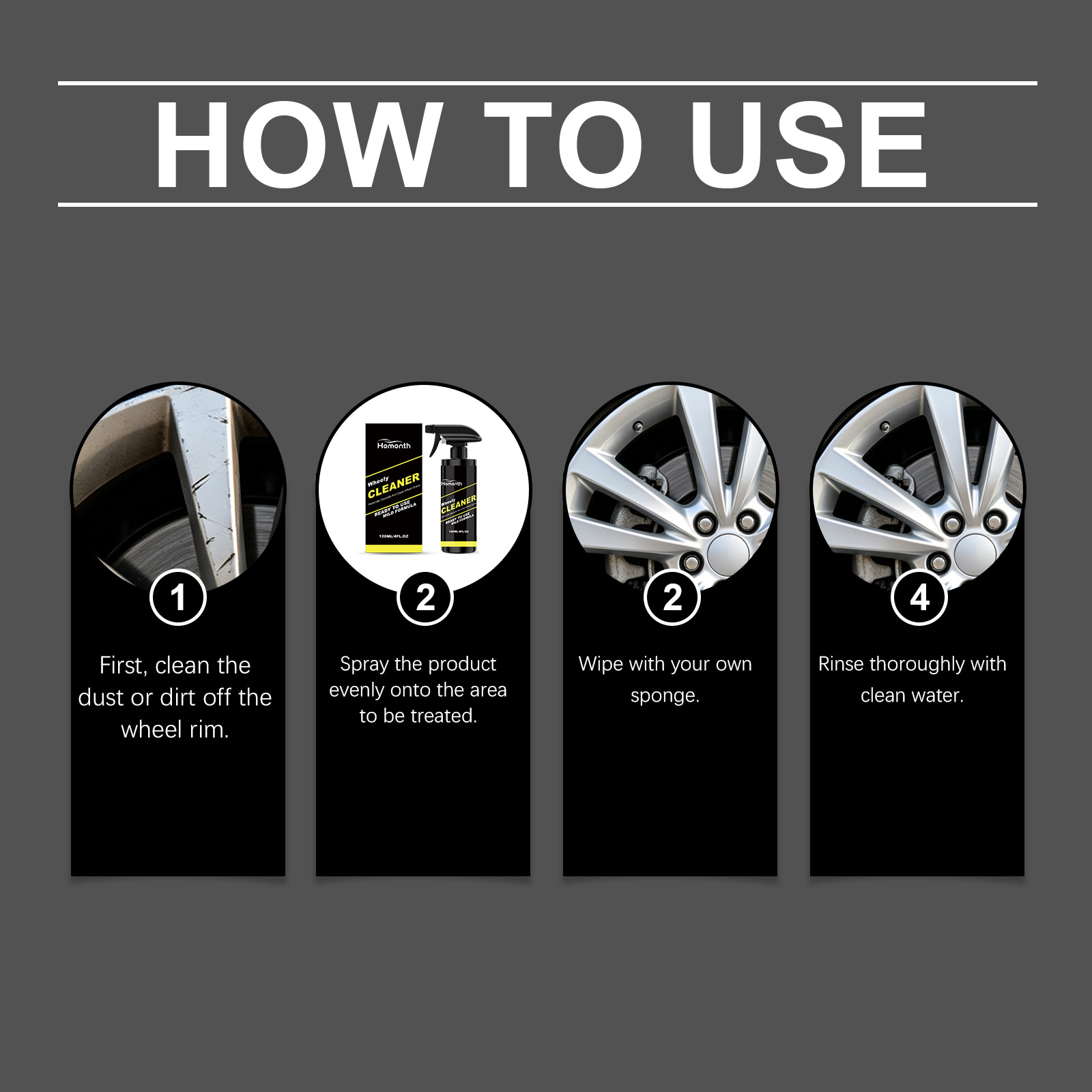 HOMONTH wheel hub cleaner: for wheel hub surface maintenance, polishing, rust removal, stain removal, and to restore shine and luster to the paint