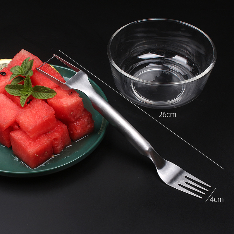 Sandía corte verano sandía corte bloque artefacto cortador Acero inoxidable fruta cuchillo comer melón dados bandeja de fruta