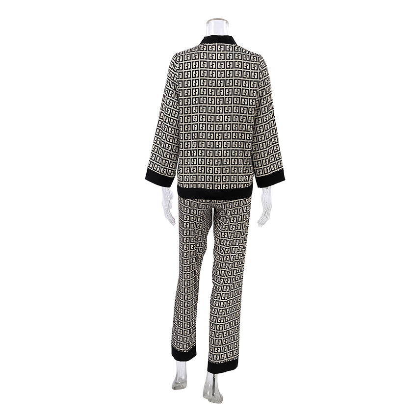 Costume ample imprimé décontracté pour femmes, ensemble deux pièces, beauté, automne et hiver, 2023_voghion.com