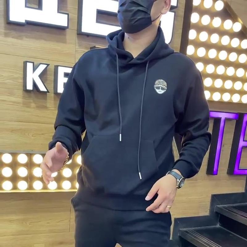 【源头工厂】2025秋冬季新款轻奢欧货高端男士长袖带帽衫气质棉质