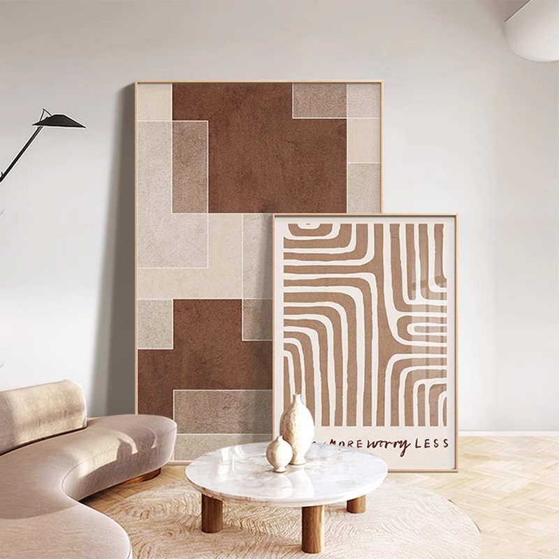 Nordic Simple Modern Geometry Abstract Art Decorative Painting Morandi Vintage Living Room Bedroom Mural Porch Hanging Painting