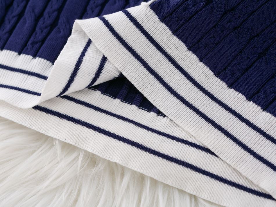Slim Fit Knit Dress With Striped Pattern, Elegant High Waist Sweater Dress For Women, Casual Office Wear, Long Sleeve Round Neck Pullover Dress_ecoleips.com