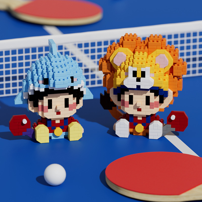 Chao Le Chuang Micro Particle Assembled Building Blocks Toy Puzzle Shark Baby Table Tennis Bats Series Cross-border Stall Wholesale Chao Le Chuang Micro Particle Assembled Building Blocks Toy Puzzle Shark Baby Table Tennis Bats Series Cross-border Stall Wholesale