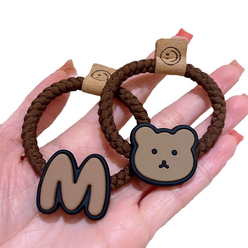 Banda de pelo de oso pardo hembra 2023 nueva cuerda de pelo para niños chica corbata de pelo banda de goma Linda cuerda de pelo de dibujos animados accesorios para el cabello