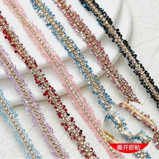 Width 0.9cm double-sided hot melt adhesive claw drill back drill strip rhinestone hot drill strip stick drill clothing accessories