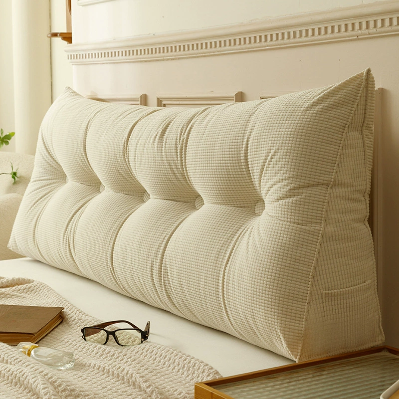 Домашний простой многофункциональный кукурузный вельветовый треугольный спинка прикроватный длинный подушка для двуспального дивана большая подушка