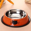 Pet food stainless steel dog bowl thickened cat, dog dog food bowl pet bowl stainless steel double bowl dog bowl wholesale