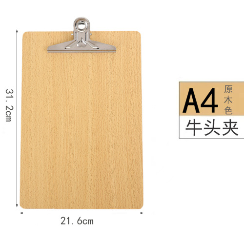 Clip de tablero de madera A4 Clip de tablero de almohadilla de escritura Clip de menú A5 32K Carpeta de almohadilla gruesa Clip de mariposa de escritura al por mayor