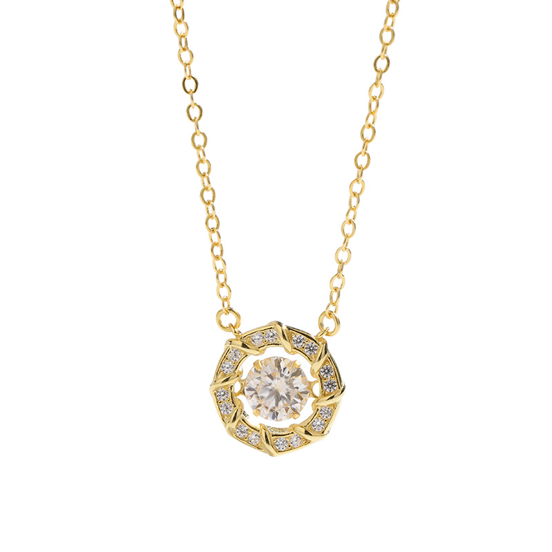 D-color moissanite diamante collar mujer 925 luz nicho de lujo corazón latiendo colgante cadena clavícula regalo de Navidad