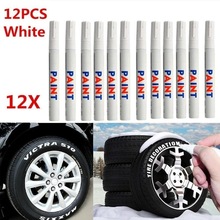 12pcs/set White Waterproof Rubber Permanent Paint Marker Pen