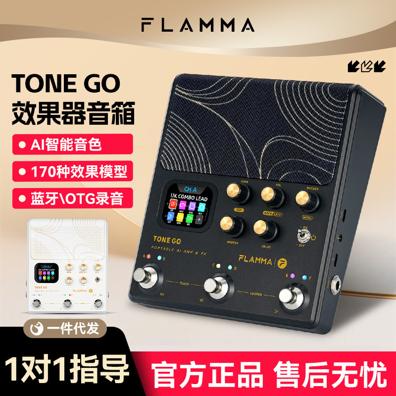 FLAMMA TONE GO Electric Guitar Multi-Effect Processor Amplifier Bass AI Smart Portable Speaker Drum Machine Accompaniment