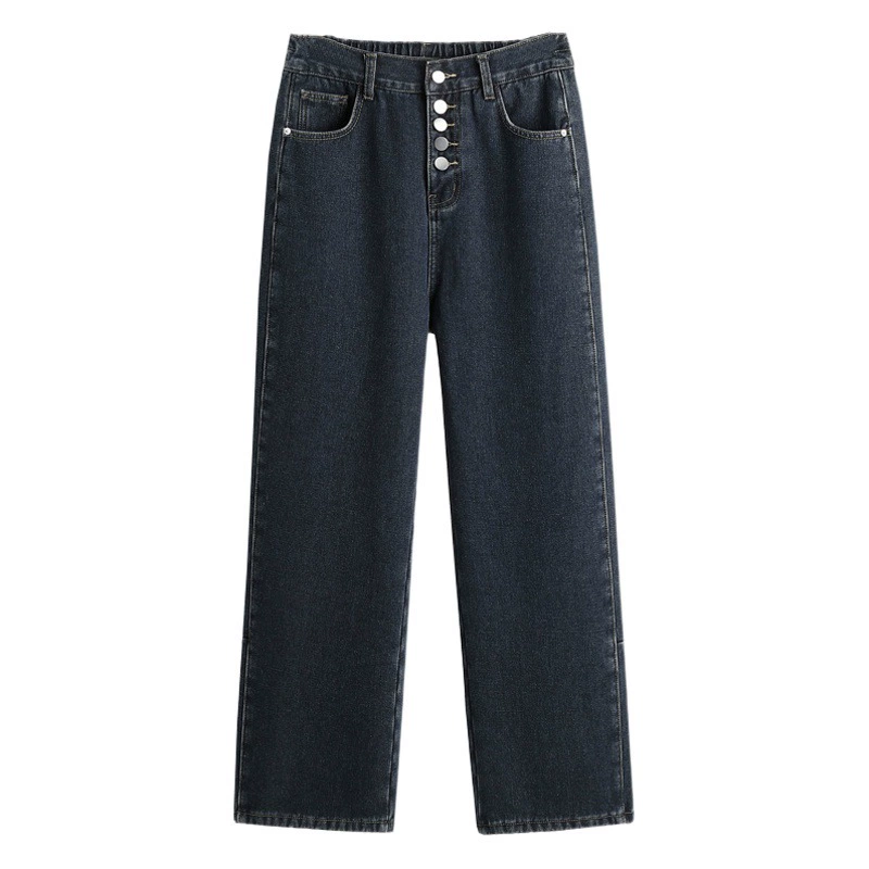 309 джинсы на флисовой подкладке 350 джинсы на флисовой подкладке Однобортные широкие брюки Женская одежда очень больших размеров