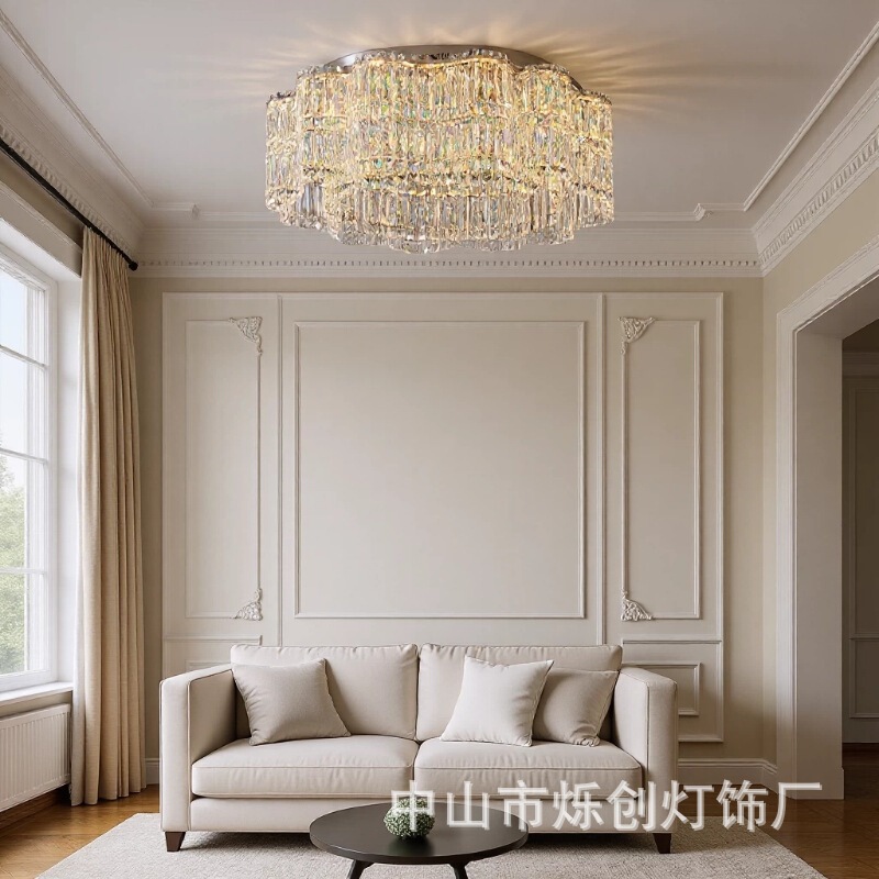 Living Room Lamp, High-End Crystal Lamp, Modern Light Luxury Style, High-End Dining Room Lamp, Aliexpress Supply, Smart Dimming