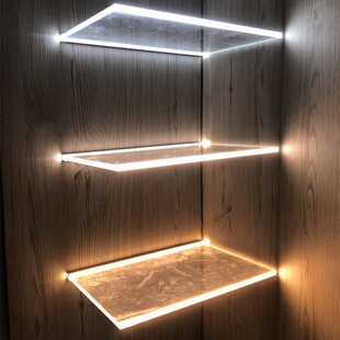 Led Glass Sensor Shelf Light mm Luminous 12V Clip 8 Line Light 10 Display Cabinet Card Slot Wine Cabinet Light Strip Partition