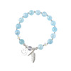 Small design blue organic sapphire brand crystal bracelet, silver 925 sample, simple and elegant design