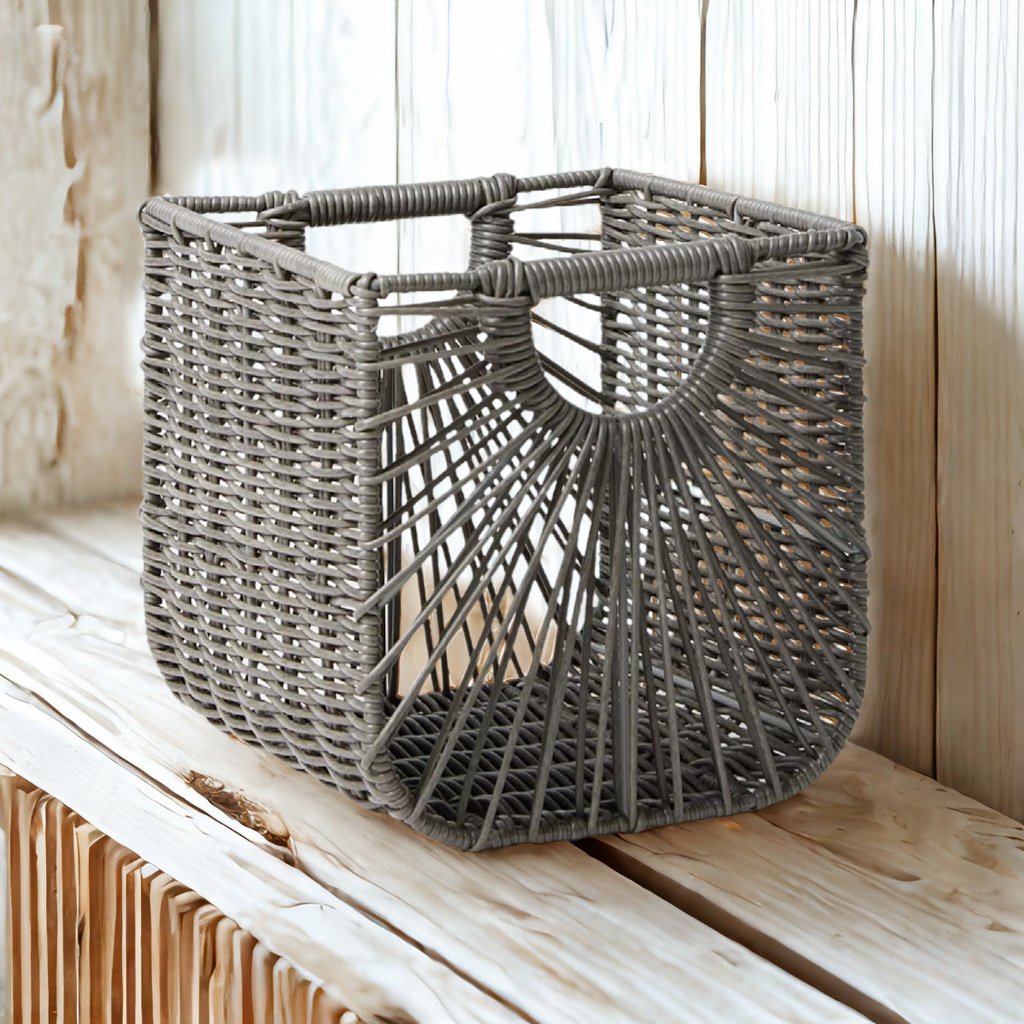 Cestas de almacenamiento de caña personalizadas de tela de red tejida a mano cestas de almacenamiento de doble mano cestas de almacenamiento de cajón de gabinete de celos caseros