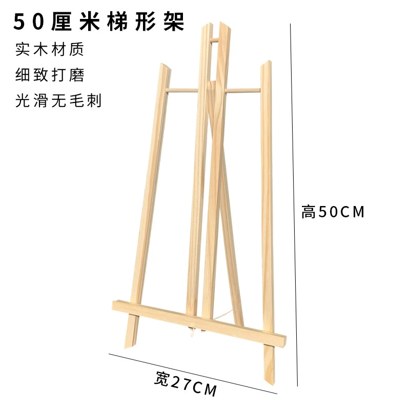 Tabletop Easel Trumbo pine wood, small tabletop stand, polished solid wood (multiple sizes)