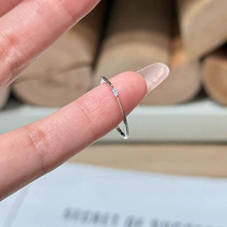 极细马眼钻戒指女款2026新款轻奢小众设计百搭食指戒叠戴指环配饰