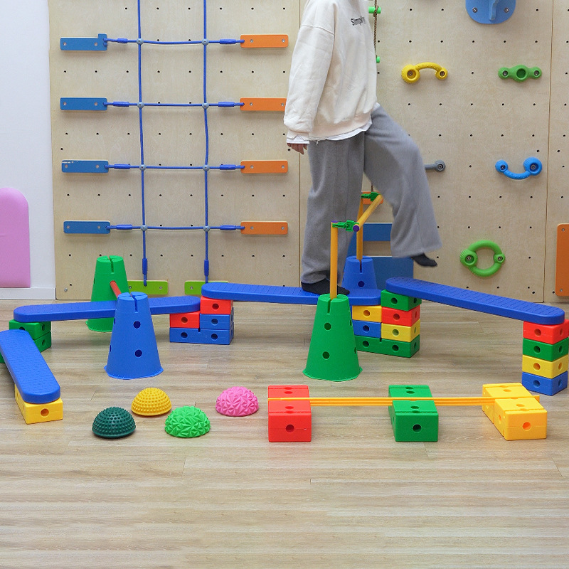 Vientiane combinación barril de helado barril de ejercicios juguetes para niños ladrillo sensorial equipo de entrenamiento de jardín de infantes ladrillo cuadrado de equilibrio