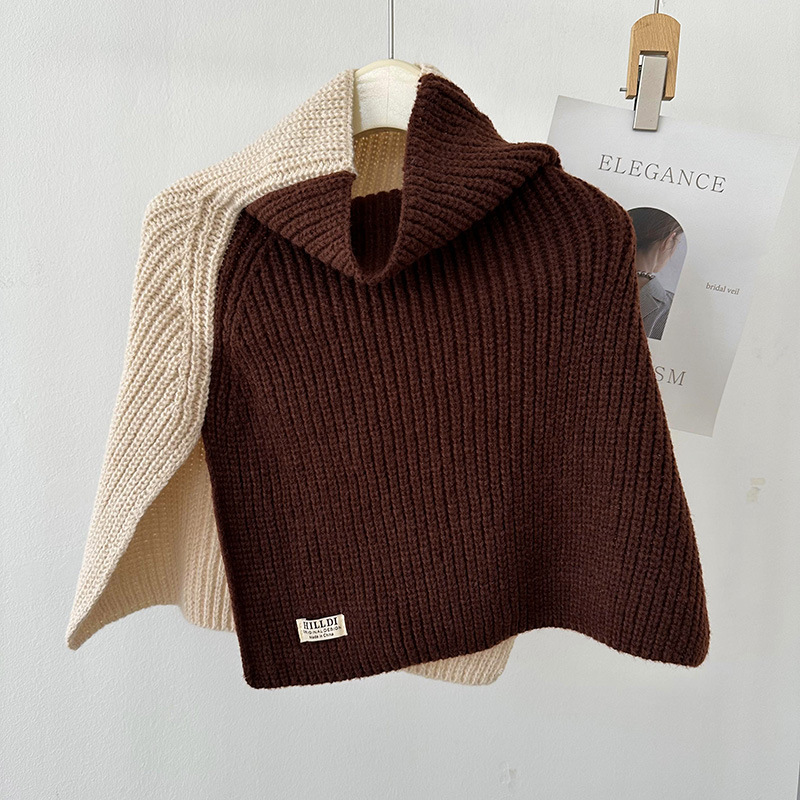 Nuevo color a juego split pullover bufanda chal estilo coreano versátil grueso cálido cuello protección exterior chaleco bufanda