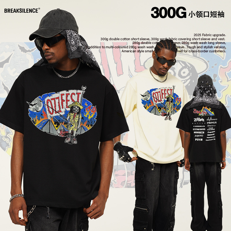 Spring/Summer 2025 New Black Sabbath Tour vintage Rock Band Short-sleeved T-shirt Washed Old Heavy