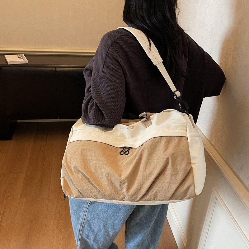 Bolsa de viaje de damas, bolsa de embarque de alta capacidad, bolsa de transporte de corta distancia, bolsa de fitness ligera, separación seca y húmeda.