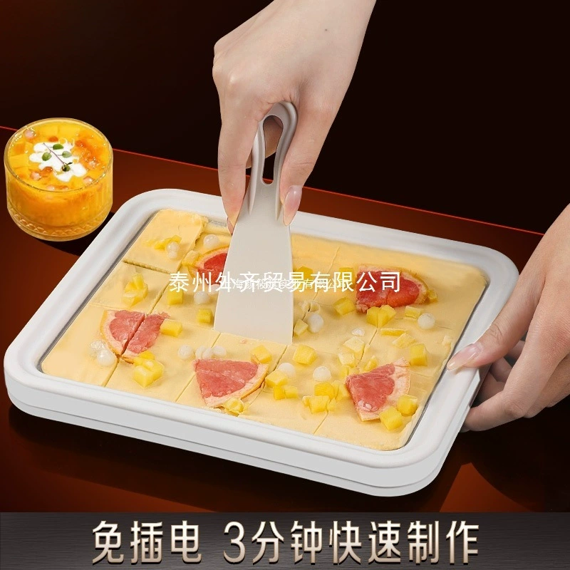 Маленькая детская домашняя DIY мороженица, из нержавеющей стали 304 пищевого класса, йогуртница и машинка для жареного мороженого, вилка в комплекте, форма для мороженого