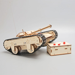Children's Educational DIY Handmade Building Block Remote-Controlled Tank Teaching Aid for Elementary Students—A Small Science & Technology Project Featuring a Physics-Based Assembly Model