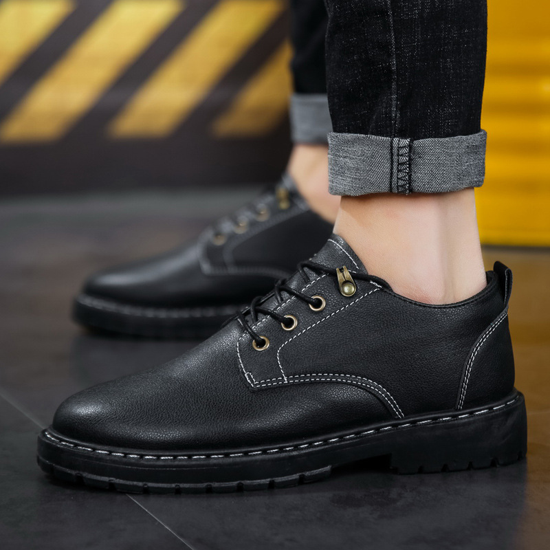Summer Work Leather Shoes Casual Kitchen Men's Shoes Waterproof Non-Slip Oil-Proof Chef Shoes Work Martin Labor Protection Shoes