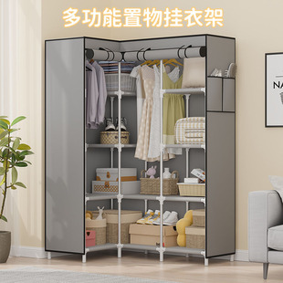 Simple Wardrobe Non-Woven Fabric Storage Clothes Multi-Layer Dustproof Wholesale Foreign Trade Combination Assembly Amazon Iron Pipe Wardrobe