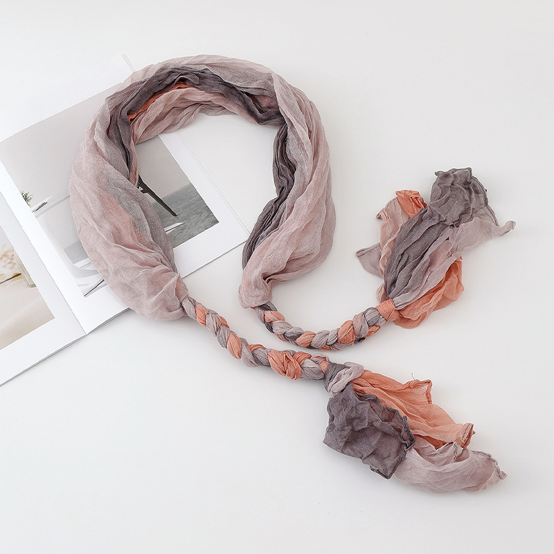 Chal para mujer, verano de moda, nuevo estilo, chal de giro pequeño, bufanda, toalla de seda con protección solar teñida personalizada, pañuelo en la cabeza, bufanda