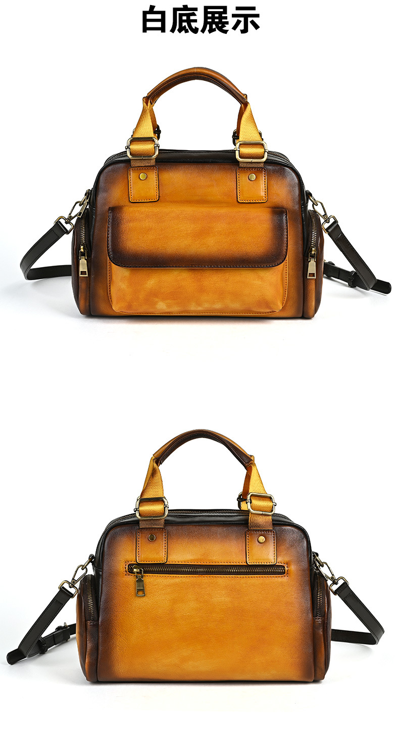 Túi xách tay nữ da bò cổ điển phong cách châu Âu, đa năng xách tay và đeo chéo, kích thước 32×16×22 cm — Đỏ cổ điển chi tiết 20