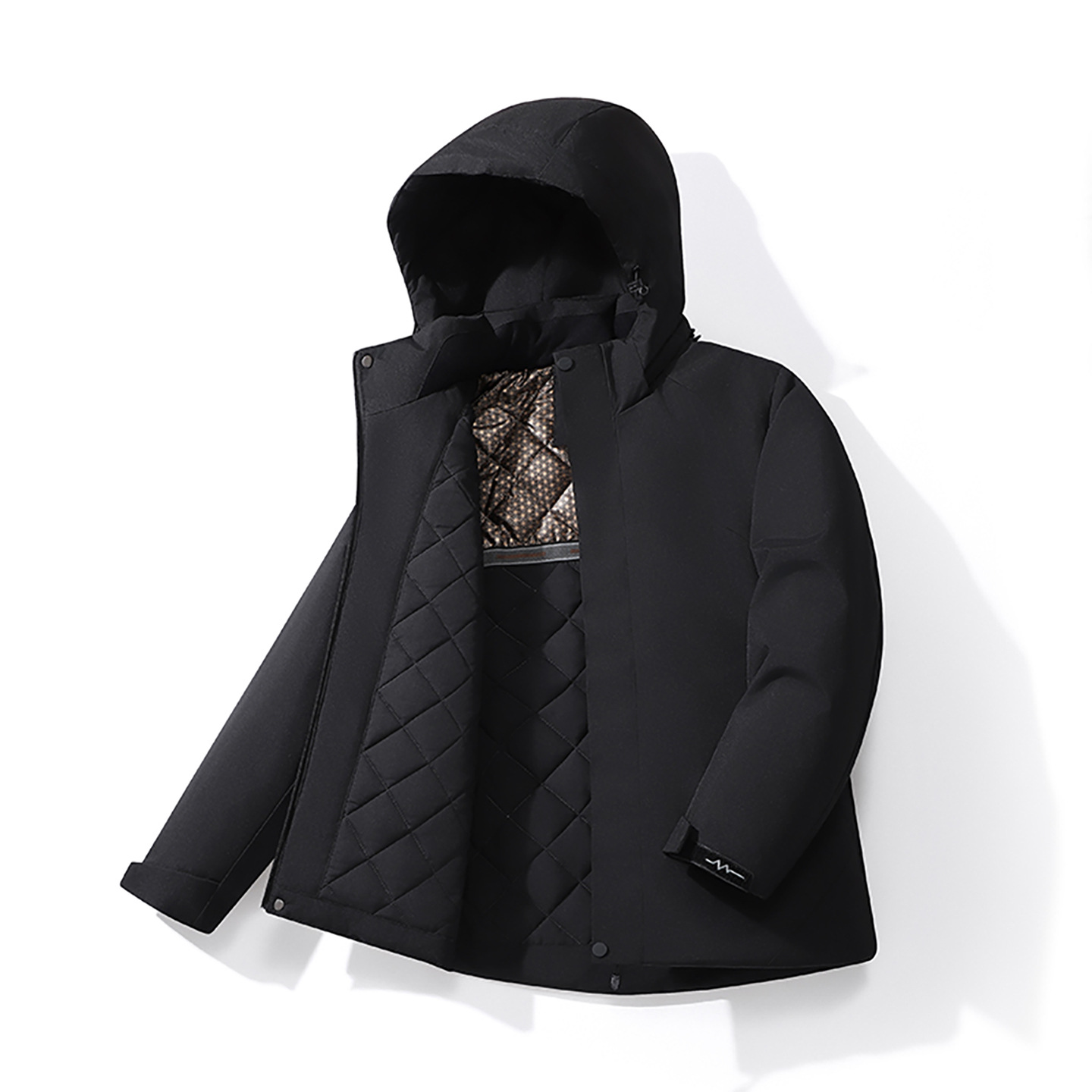 Wholesale of new winter outdoor casual cotton jackets for men, fashionable hooded graphene warm, windproof, waterproof, and breathable cotton coats