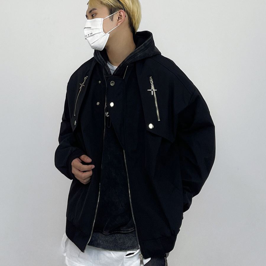 Nuevo estilo retro americano diseño de nicho traje de béisbol mujer primavera y otoño suelta calle alta vibe traje de vuelo chaqueta de hombre